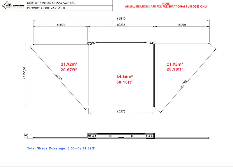 The Bush Company 180 XT MAX Awning